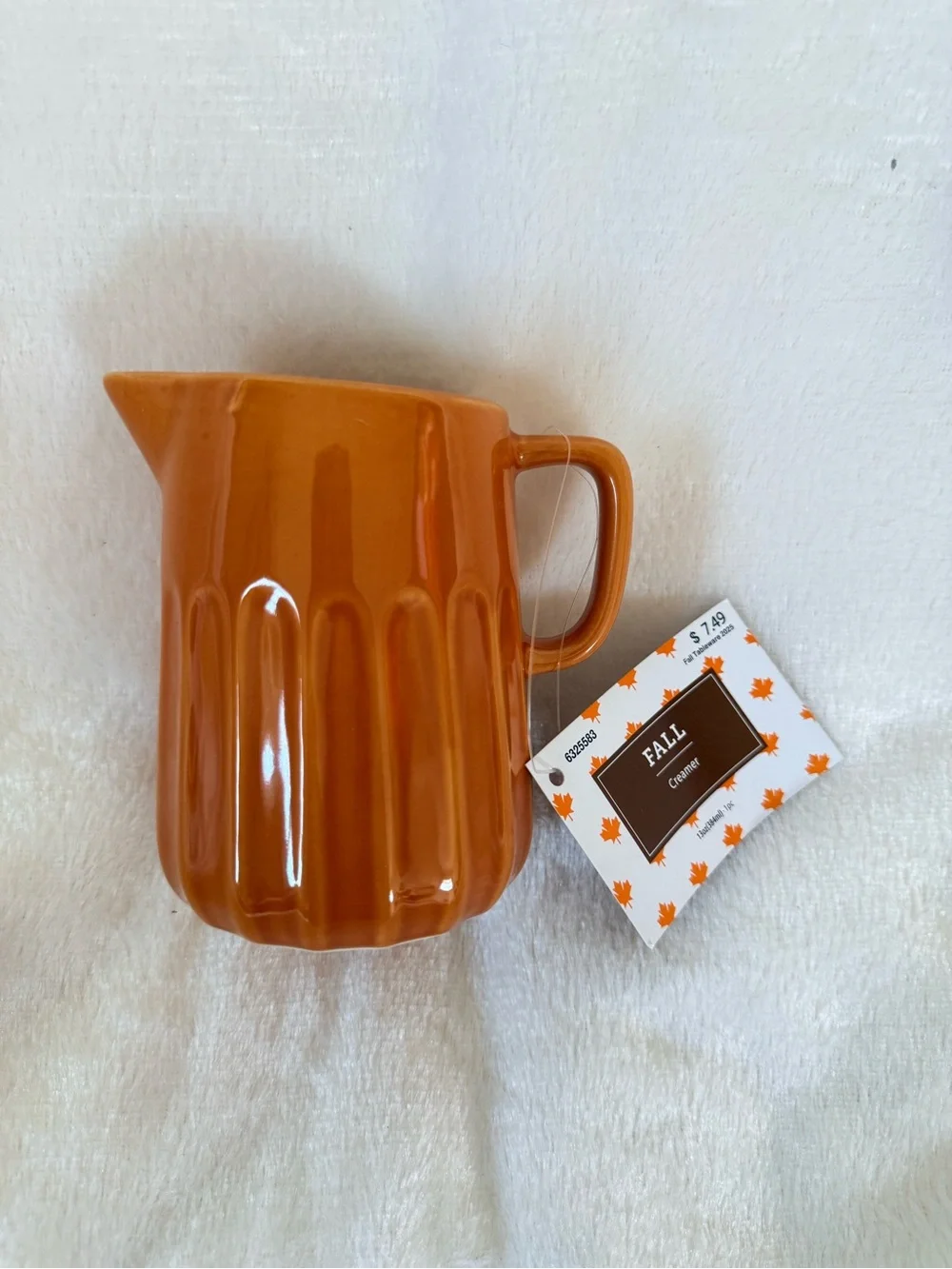 Hobby Lobby Ceramic Creamer Pitcher - Burnt Orange Gloss